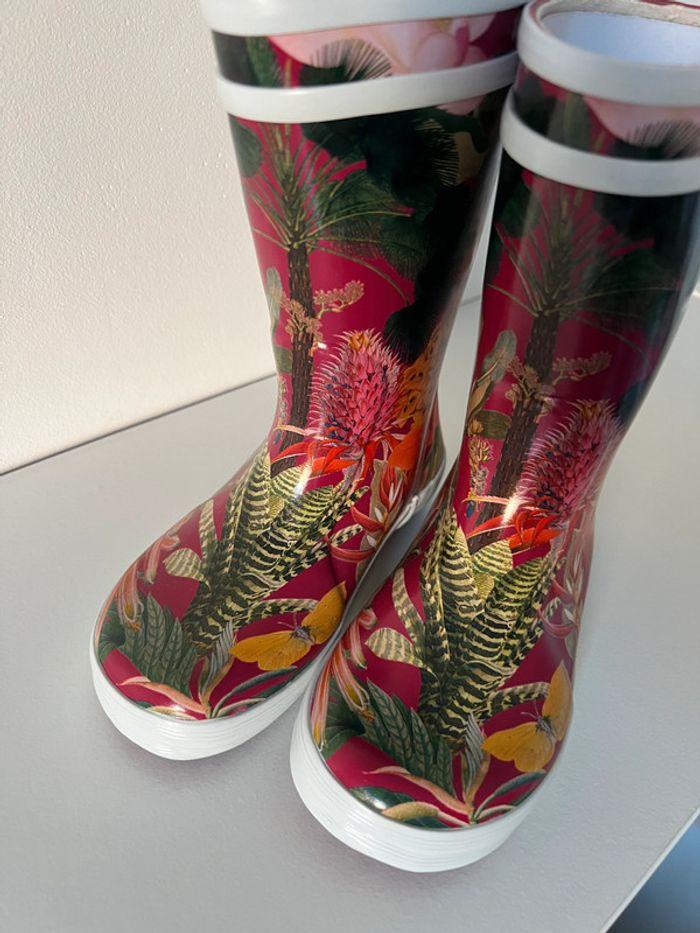 Bottes pluie aigle fleurs roses 26 pour fille - photo numéro 4