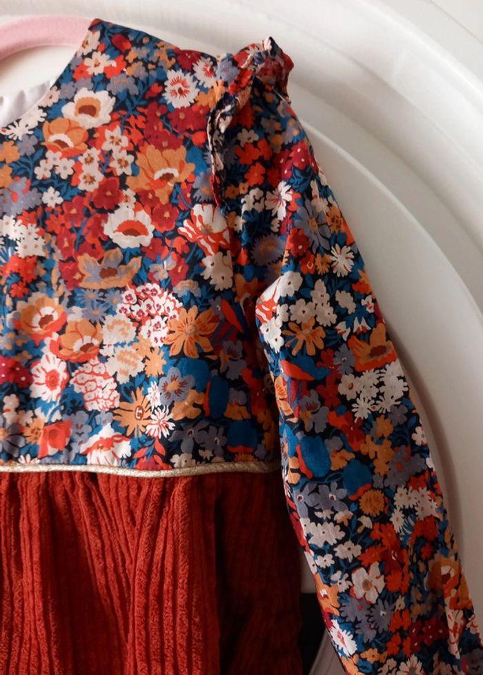 Robe liberty Thorpe et velours terra cotta Couturière 4 ans - photo numéro 2