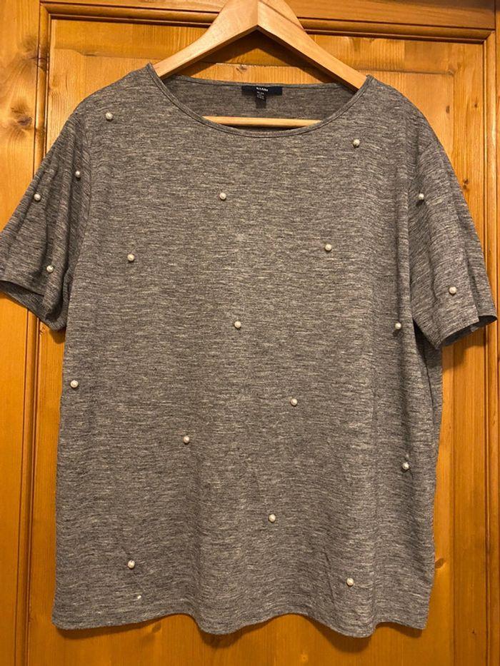 Teeshirt chiné gris a perles XL