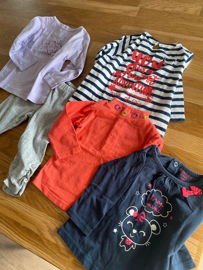 Lot de 4 t-shirts ML + legging 💕 6 mois - photo numéro 1