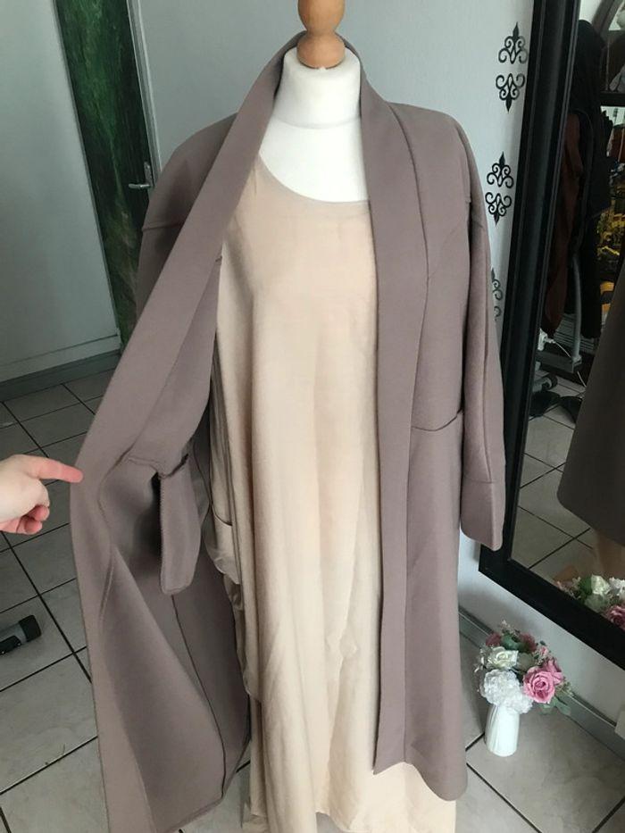 Manteau kimono laine façon cachemire taupe oversize 🌷 - photo numéro 10