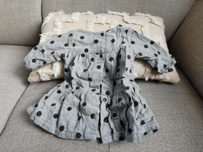 Robe absorba gris à pois noir taille 3 mois - photo numéro 2