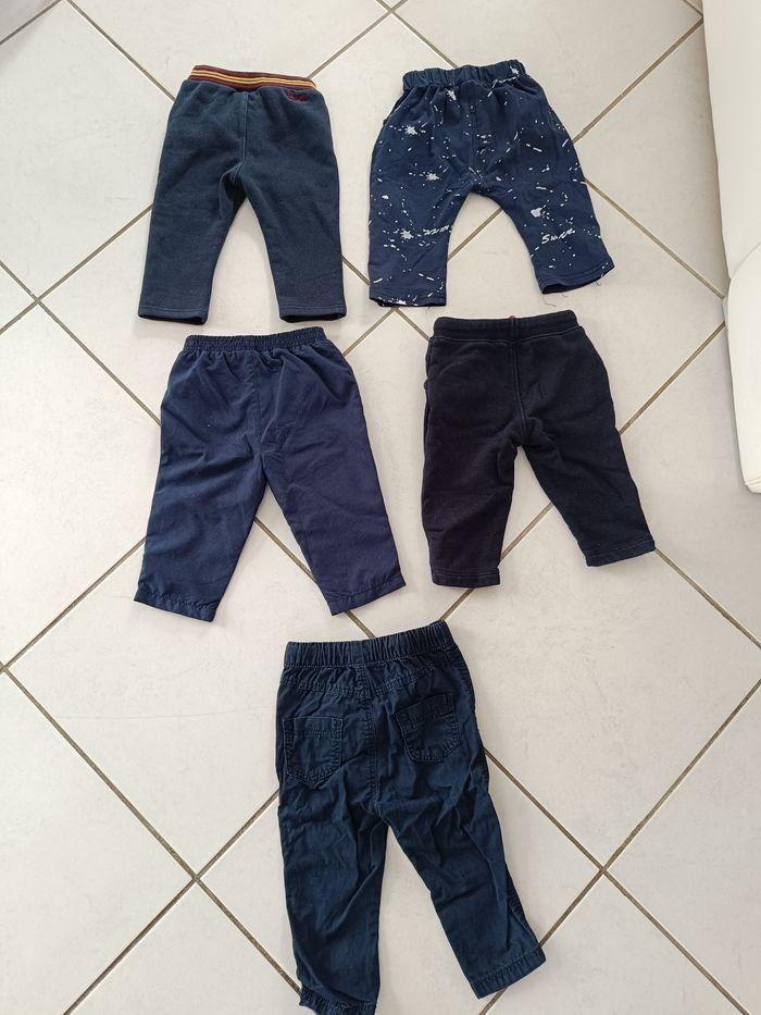 Lot de 5 pantalons bleu marine garçon 9 mois - photo numéro 2