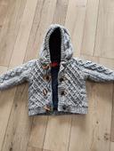 Manteau gilet chaud doublé 12 mois à capuche