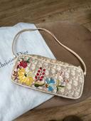 Sac Christian Dior vintage monogramme et brodé fleurs