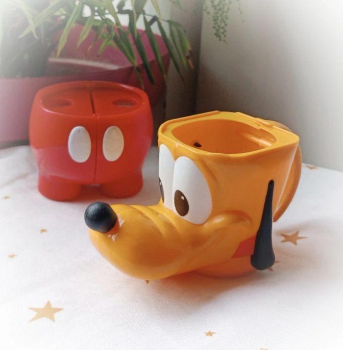 Disney Pluto viewer Mickey jumelle tasse plastique tête face Nestlé Mcdo McDonald's 1999 1992 - photo numéro 1