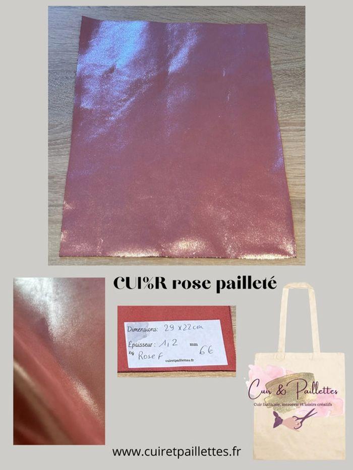 sac en CUIR rose pailletée - photo numéro 1