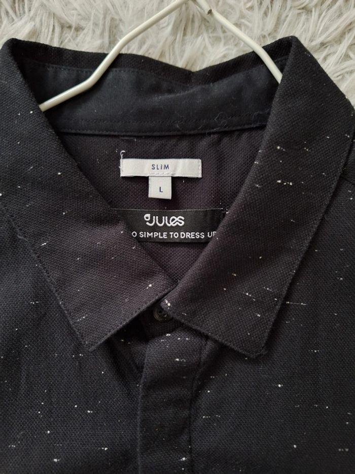 Chemise Noire à Pois Blancs de chez Jules - Taille L Slim, Neuve - photo numéro 3