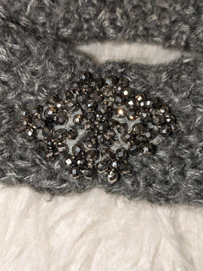 Bandeau strass gris chaud hiver - photo numéro 5