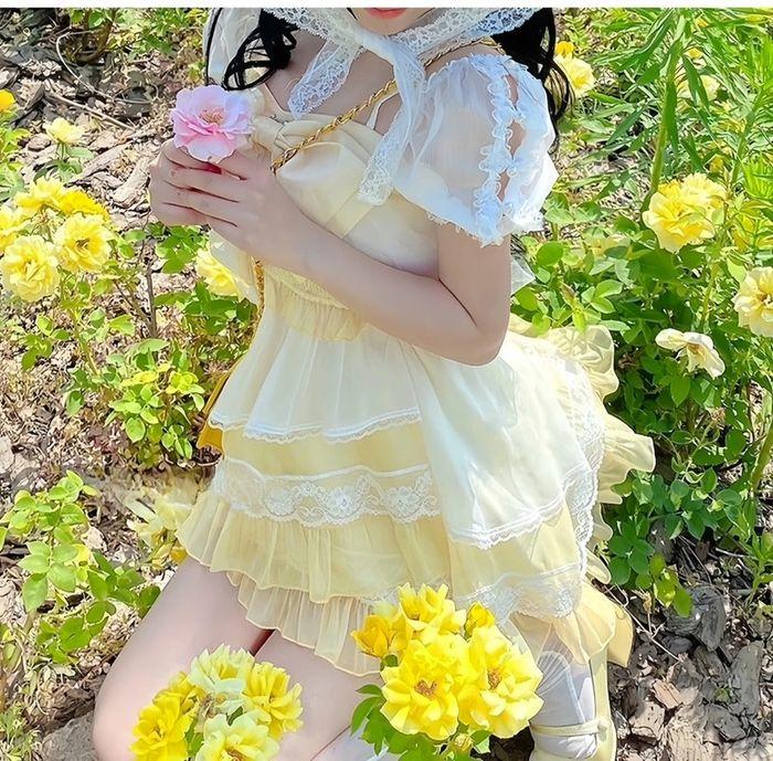 Dress Robe Yellow Rose Cute Kawaii Princess Barbie Cosplay Lolita - photo numéro 15