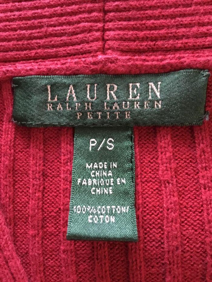 Pull col en V pour femme Lauren Ralph Lauren « Petite » couleur rouge taille S 050 - photo numéro 7