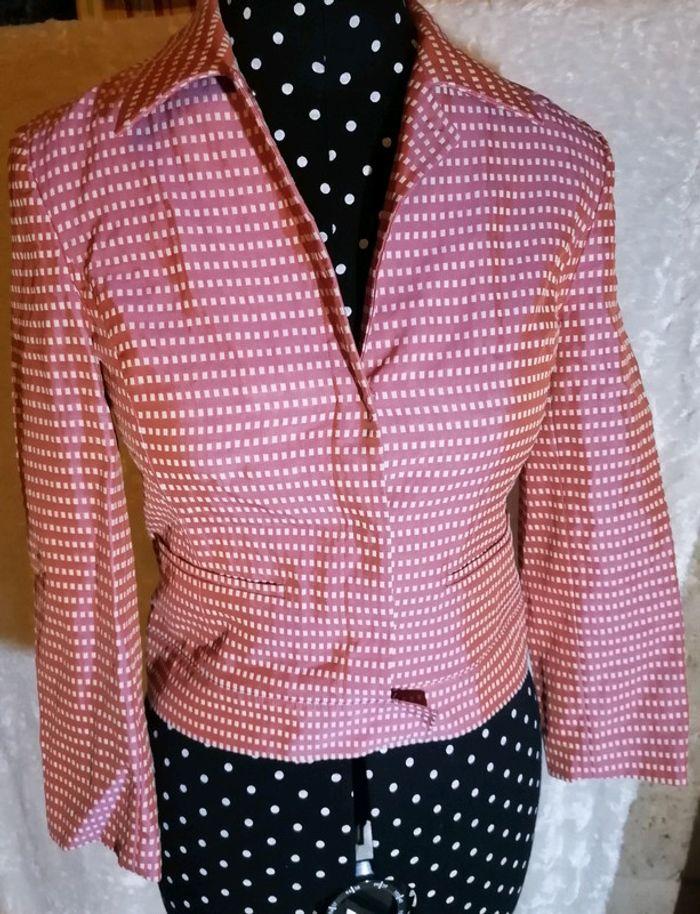 💎 Veste / Blazer tailleur rose bonbon à pois Épisode 💎 - photo numéro 3