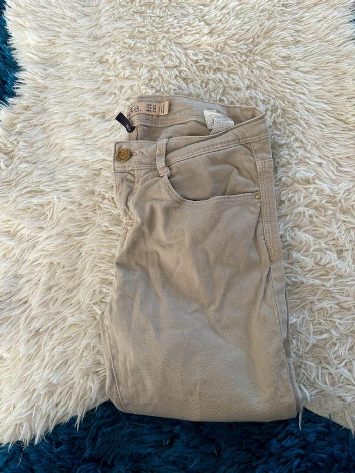 Joli jeans Zara beige taille 36 - photo numéro 3