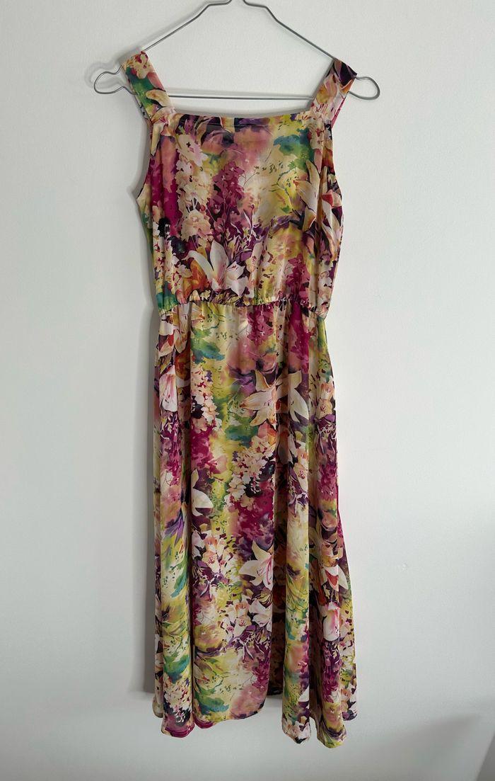 Robe longue à fleurs multicolore Vintage T36 S - photo numéro 5