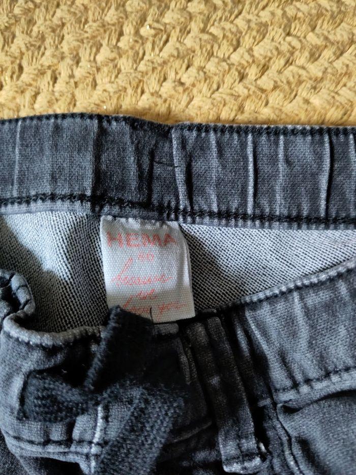 Pantalon hema matière jean élastique noir 86 cm - photo numéro 2