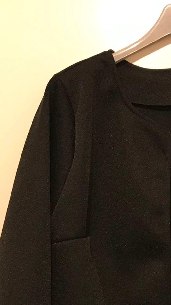 Veste blazer noire finement pailletée - photo numéro 4