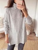 Pull gris col roulé Camaieu