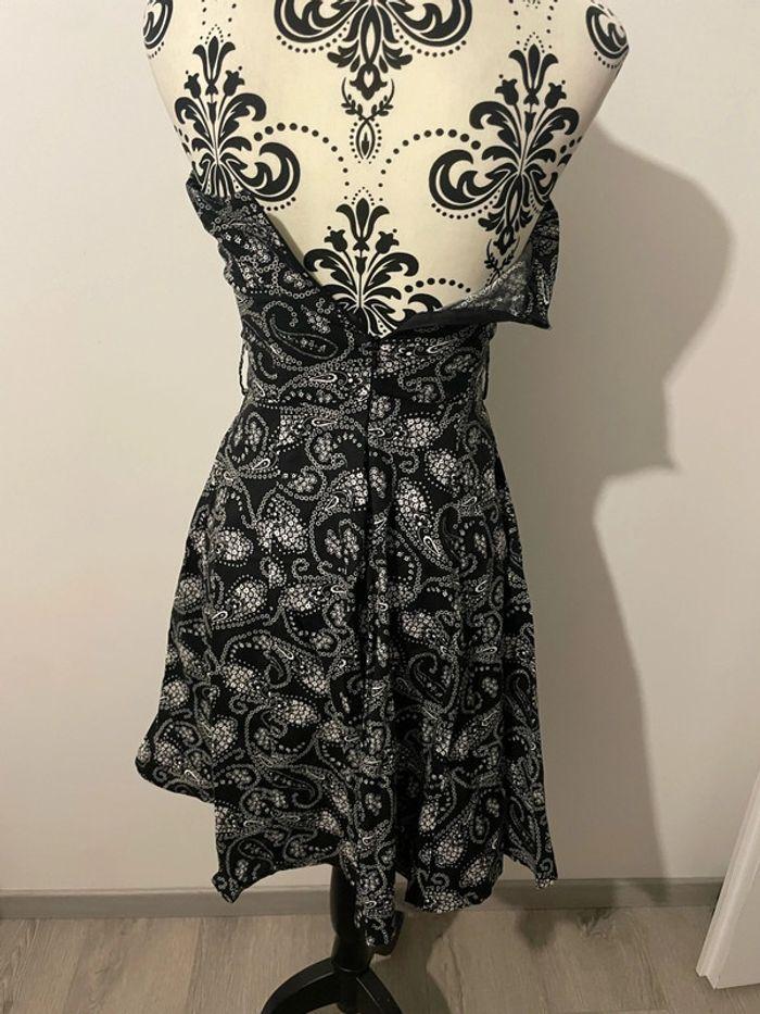 Robe bustier bas évasé noir à motifs blanc mim taille 34 - photo numéro 4