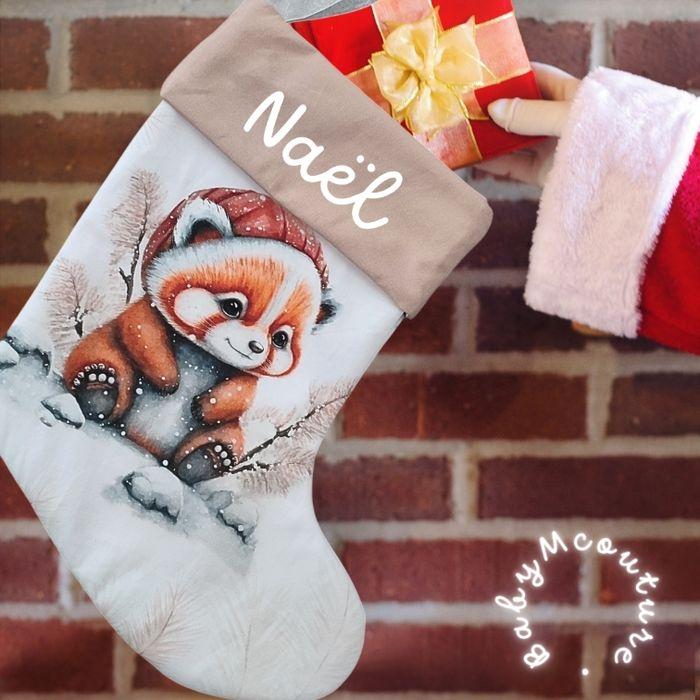 Chaussette de Noël "panda roux" - photo numéro 1