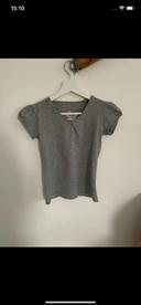 Tee shirt gris col  V