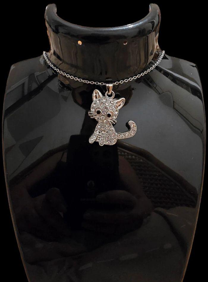 Magnifique collier neuf  acier Pendentif chat en acier inoxydable - photo numéro 4