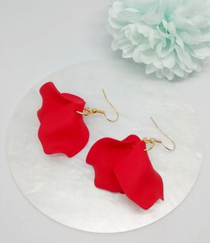 Boucles d'oreilles pétales de coquelicot rouges - photo numéro 5