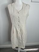 Robe en lin beige crème Vintage T42 XL