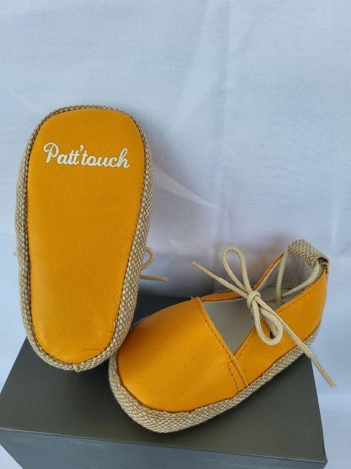 Chaussures espadrille bébé en cuir orange Point 20 Made in 🇨🇵 - photo numéro 2