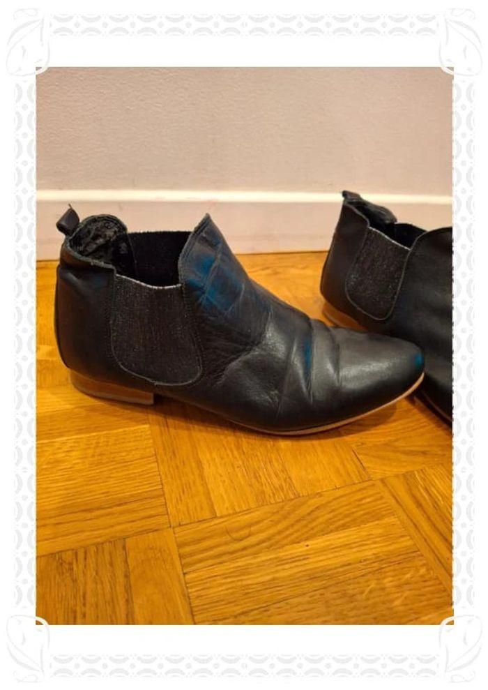 Bottines noires texto taille 38 cuir - photo numéro 4