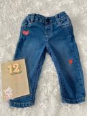 Jeans fille Catimini fraises 12 mois 74 cm comme neuf