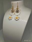 Boucles d'oreilles marguerite en or