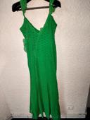 Robe longue verte en mousseline et broderie anglaise neuve taille 36