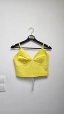 Haut court crop top jaune Morgan