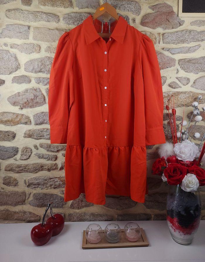 Robe à volants manches longues orangée Femme taille 54 marque Asos 🍬 - photo numéro 1