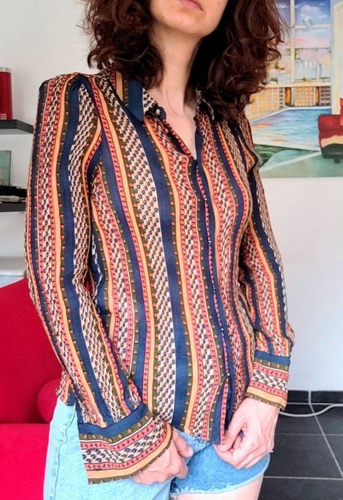 Chemise Sezane multicolore 36 rétro vintage - photo numéro 1