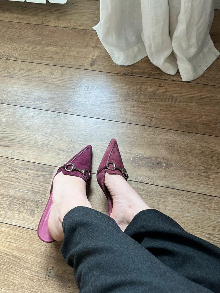 Paire de mules à talons. Escarpins couleur rose foncé, taille 37 - photo numéro 9