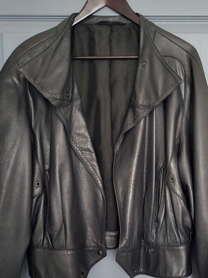 Veste en cuir très souple noire Cosein Taille 40 - photo numéro 2