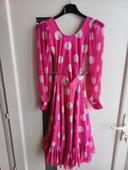 Robe 2 pièces rose à pois blancs 6-8 ans