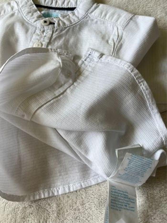 Chemise blanche manches longues garçon 6 mois - photo numéro 7