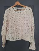 Haut manche longue broderie beige primark taille m