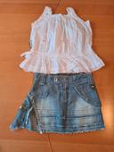 Blouse et jupe en jean Ooxoo en 4 ans en TBE