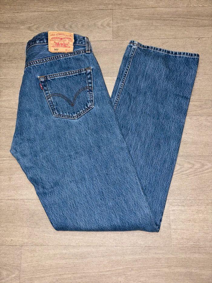 Jean Levi’s 501 Vintage Bleu Droit Taille Haute Moyenne - photo numéro 2