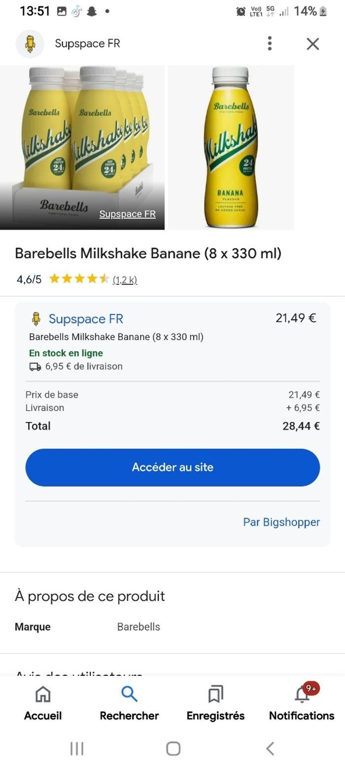 Milkshake banane lot de 6 330 ml fois 6 - photo numéro 6