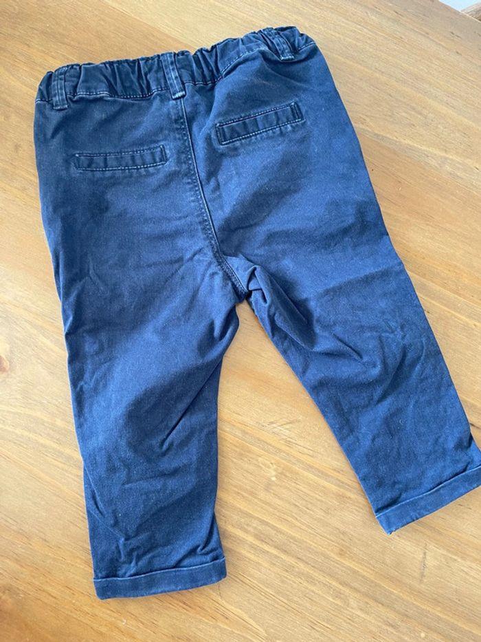 Pantalon chino bleu foncé Kiabi 86cm - photo numéro 4