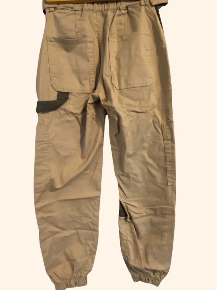 Pantalon baggy cargo marron clair avec ceinture intégrée - taille XS - photo numéro 3