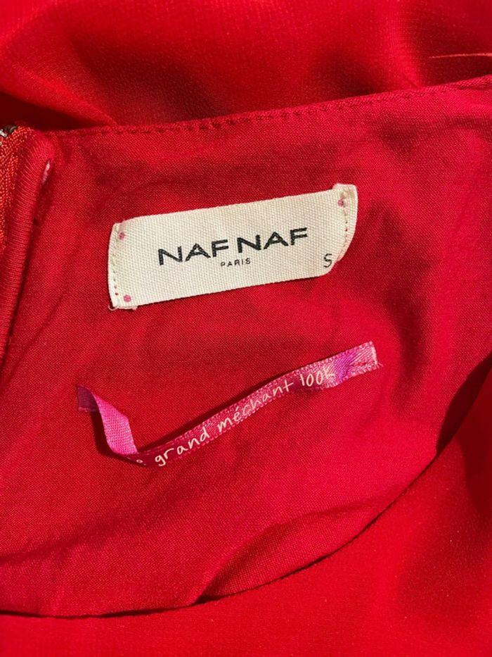 Robe rouge sans manche légèrement pailletée Naf Naf taille S - photo numéro 6