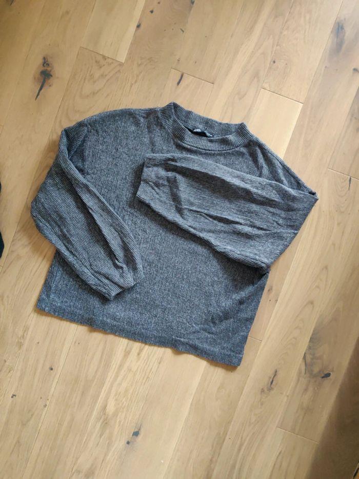 Pull court Zara gris chiné taille S - photo numéro 4