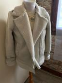 Veste perfecto simili daim et mouton beige 38