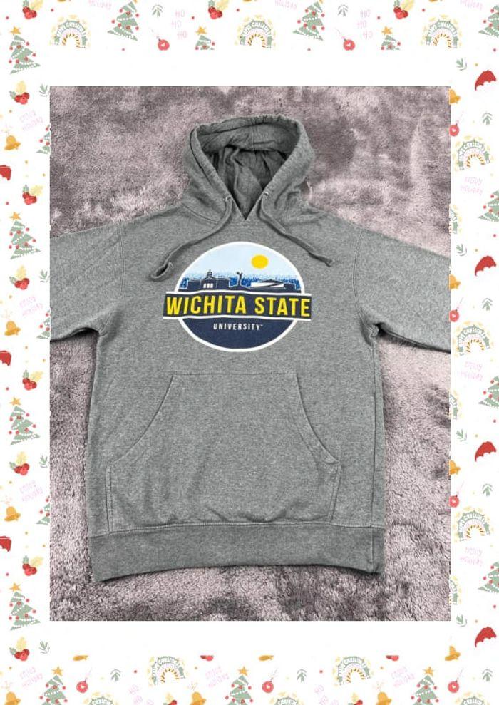 👕 Sweat à capuche Veste University Rare Vintage y2k 90s 2000s Wichita State Gris Taille S 👕 - photo numéro 6