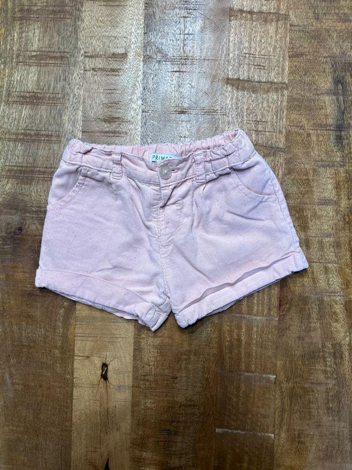 Short en velours rose primark 12-18 mois - photo numéro 1